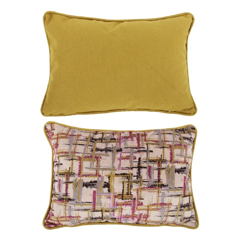 Back Support Pillows for Office ChairsBenzara Fabric Reversable Throw Pillow in Geometric Pattern, Multicolor Back Support Pillows for Office ChairsBenzara Fabric Reversable Throw Pillow in Geometric Pattern, Multicolor